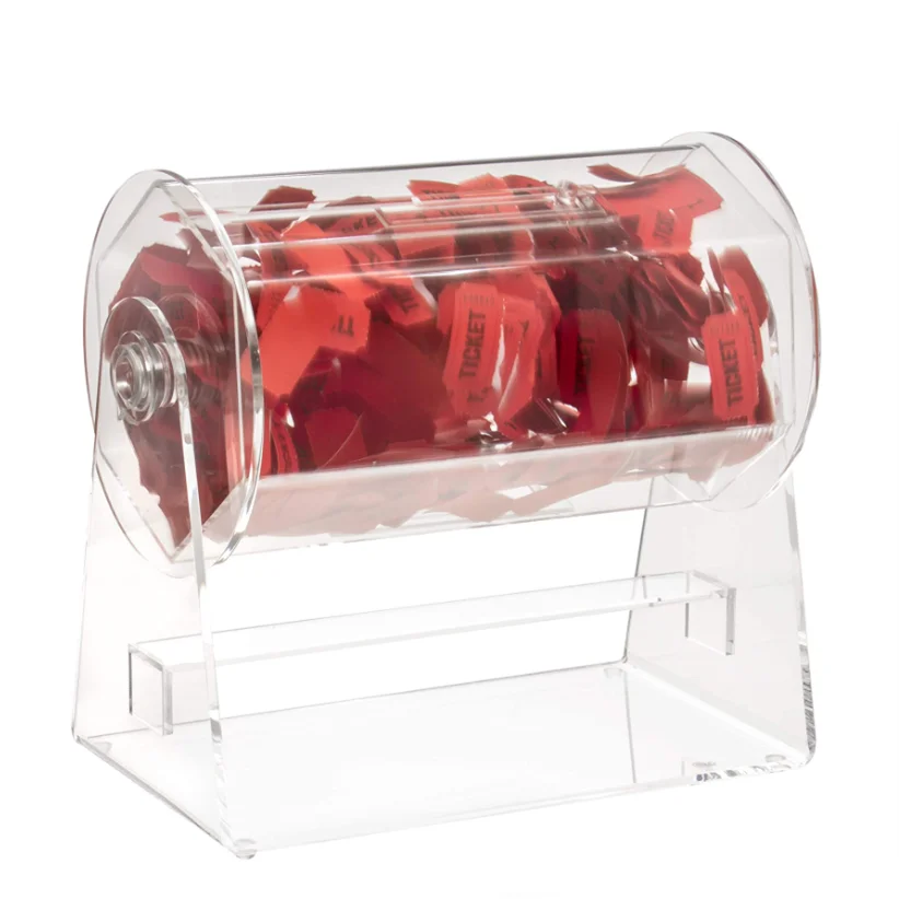 Clear Spinning Raffle Box Hand Crank Wheel Spinner Lottery Machine