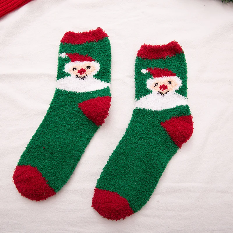 TS006A Hot Sale cute cartoon Knit Gift Christmas Stockings Women winter warm Christmas Socks