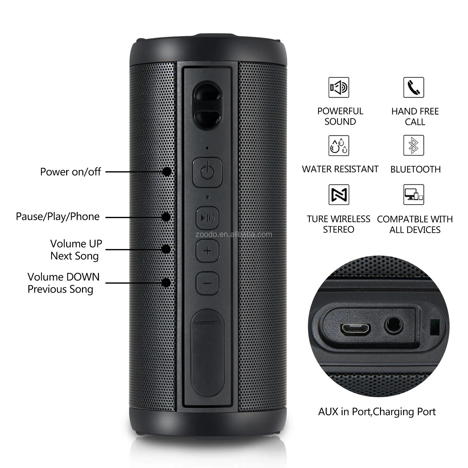 OEM Wholesale IPX7 waterproof shower bluetooth speaker portable outdoor good bass sound wireless beautiful speaker - ANKUX.COM