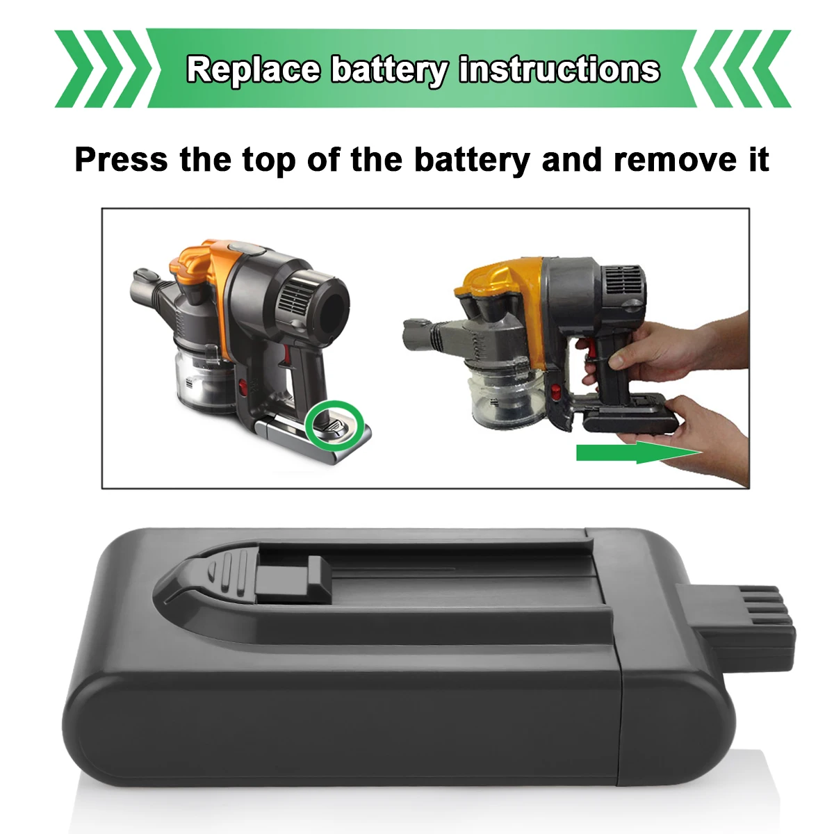21.6v 2500mah Replacement For Dyson Dc16 Vacuum Cleaner 18650 Liion