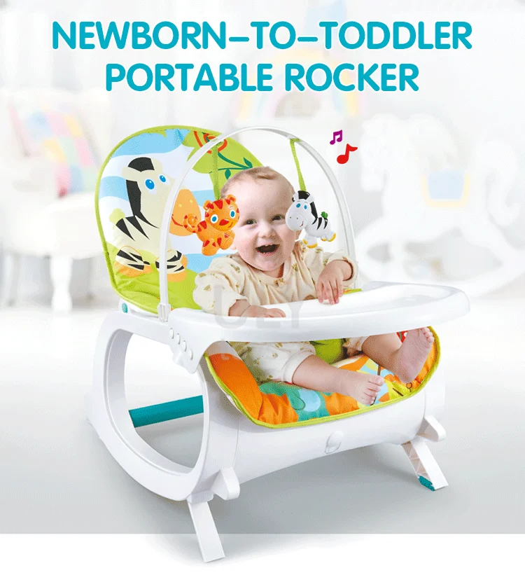 2 In 1 Safety Adjustable Design Lovely Infant Baby Musical Rocker Baby