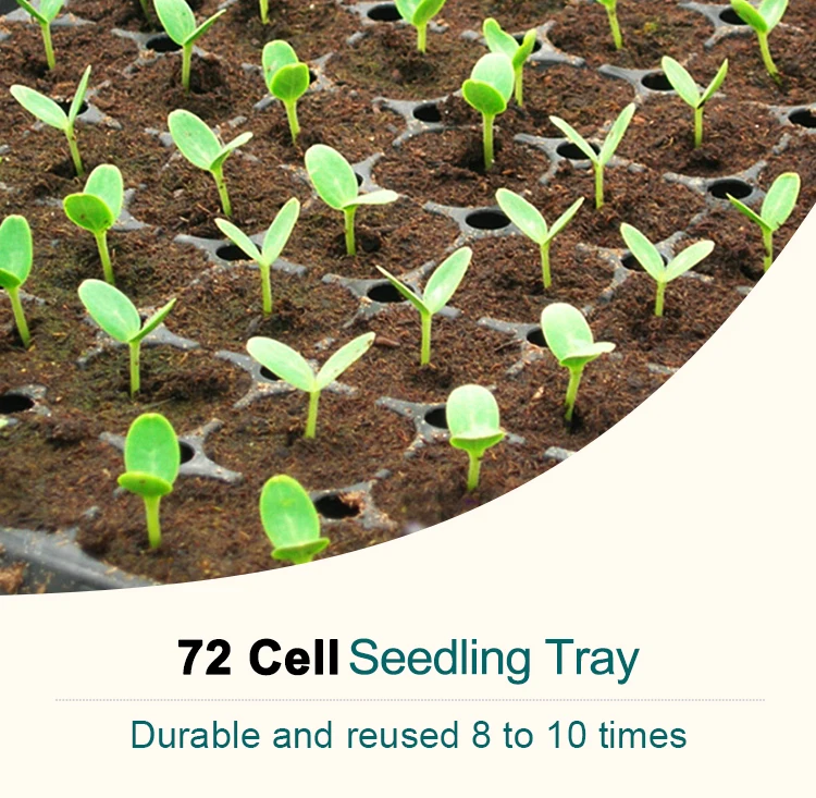 72 Holes Cells Hydroponic Tray Seed Germination Growth Plastic Seedling ...