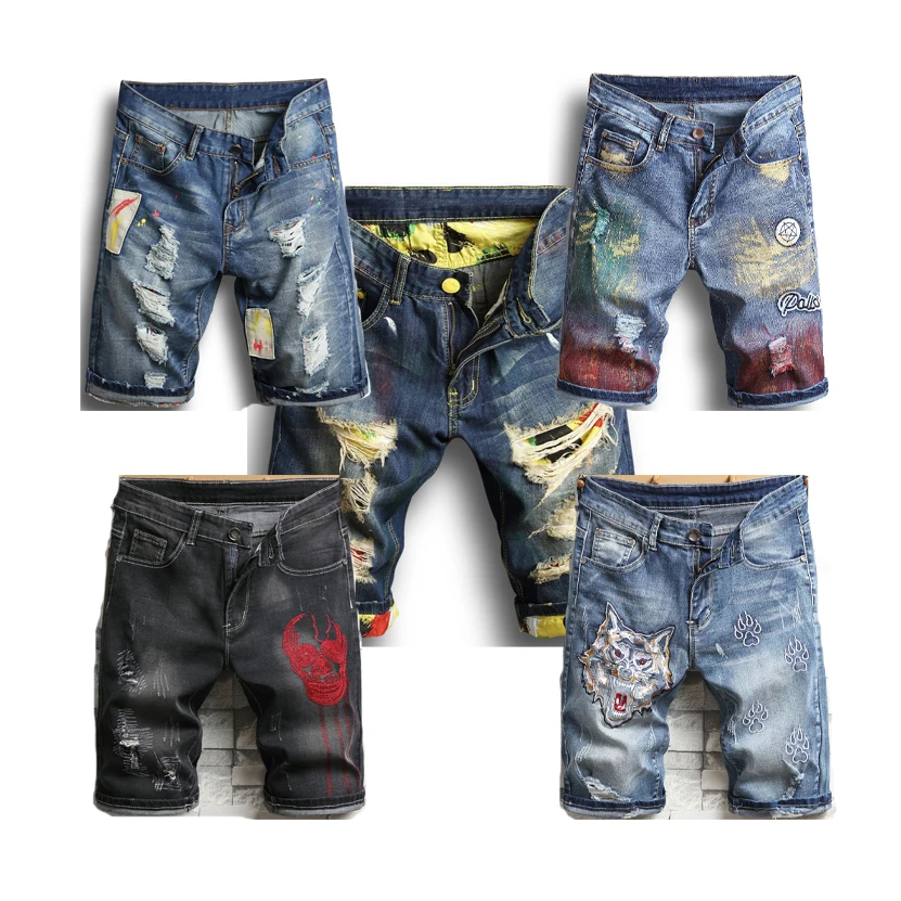 

OXGIFT Wholesale ripped short denim jeans men 2021