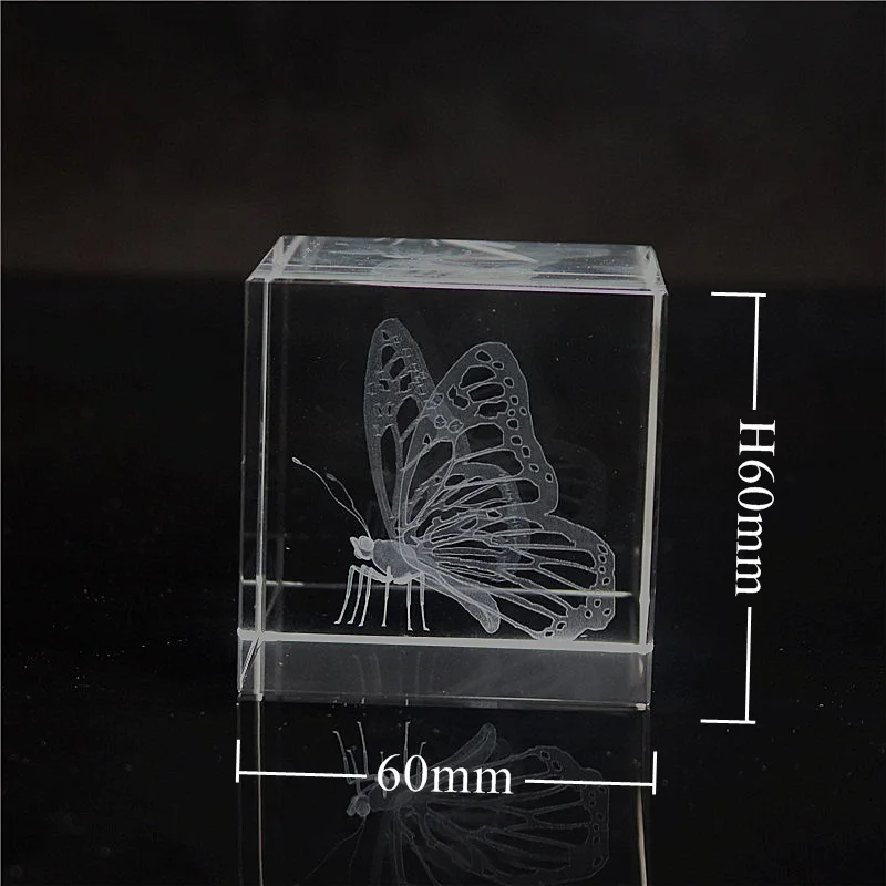 Custom 3d Laser Engraved Crystal Cube Paperweight Souvenirs Engraving