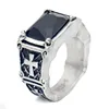 RTS Hot Sale Stainless Steel Vintage Gothic Cross Mens Ruby Ring