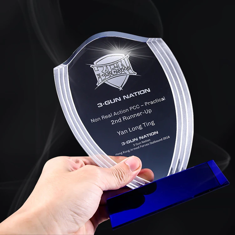 Custom Cheap Crystal Glass Shield Awards Trophy For Honor Gift Buy