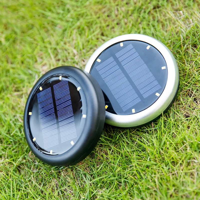 Solar Garden Lights 8 LED Solar Powered Outdoor in-Ground Light Waterproof Disk Buried lamp Dusk to Dawn lights