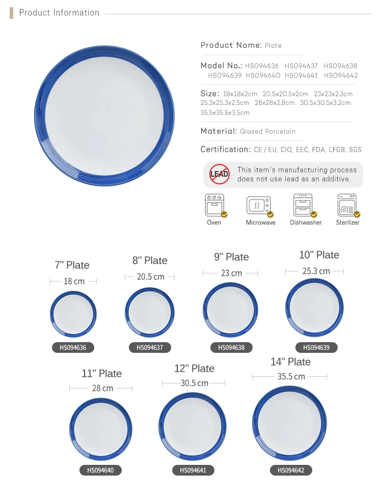 Fine Resort Tableware Chinese Serving Dishes, Fine Cafe Crokery Custom Ceramic Dish Set, Porcelain Plate For Restaurant~