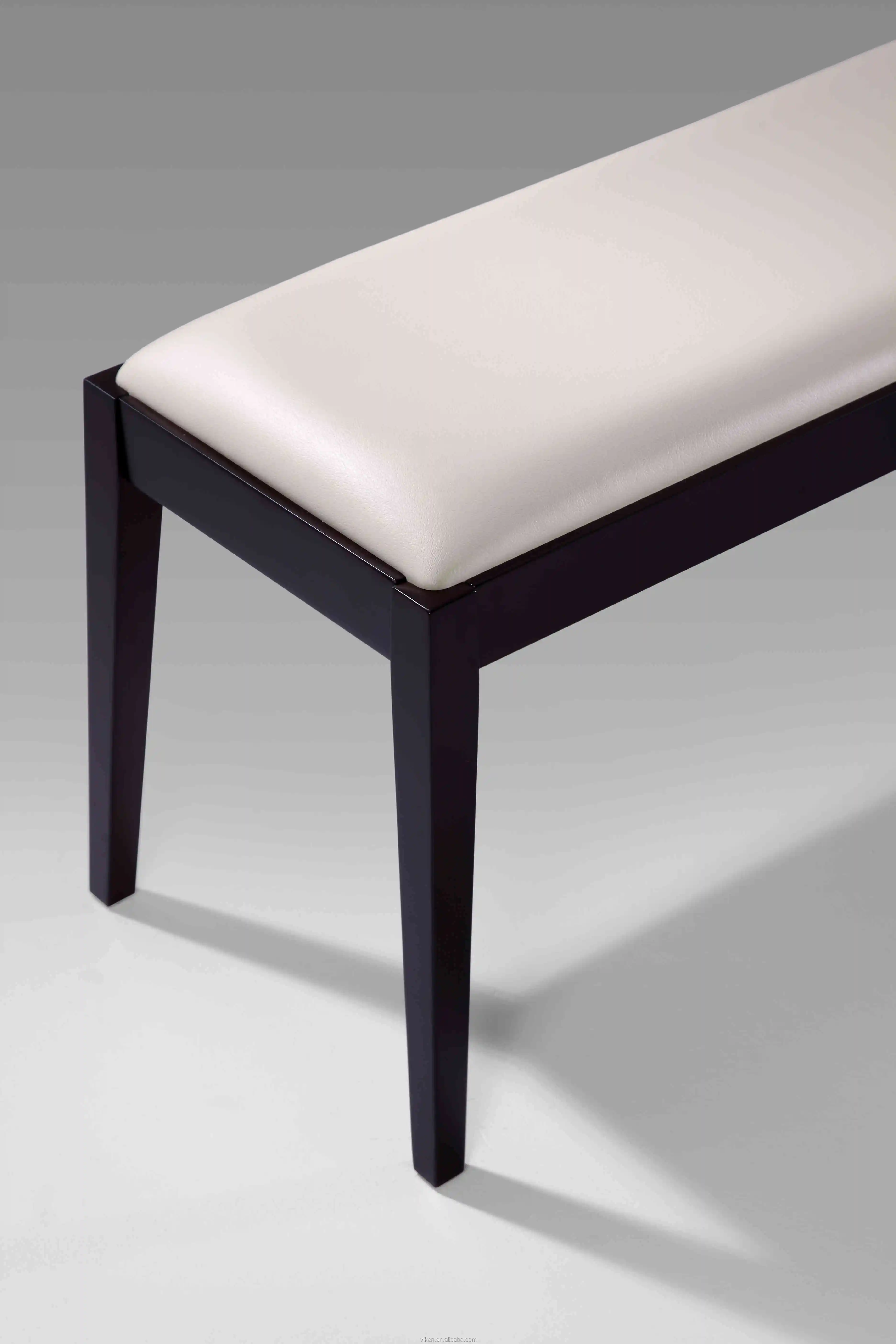 Modern Design Wood Benches For Dining Room Fabric Pu Covered Long Solid