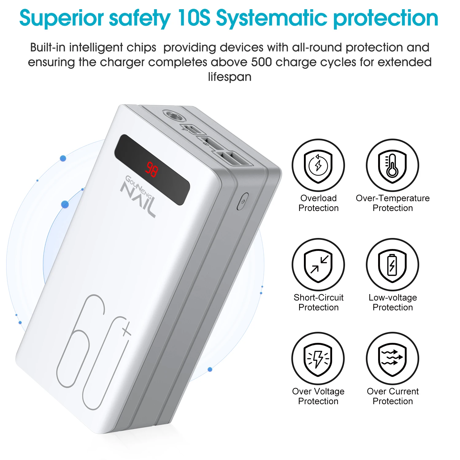 OEM Power Bank 60000mAh super capacity fast charging Portable Charger LED Light Poverbank Powerbank External Battery - ANKUX.COM