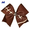 Basketball Customized large Brown glitter cheer bow for wholesale