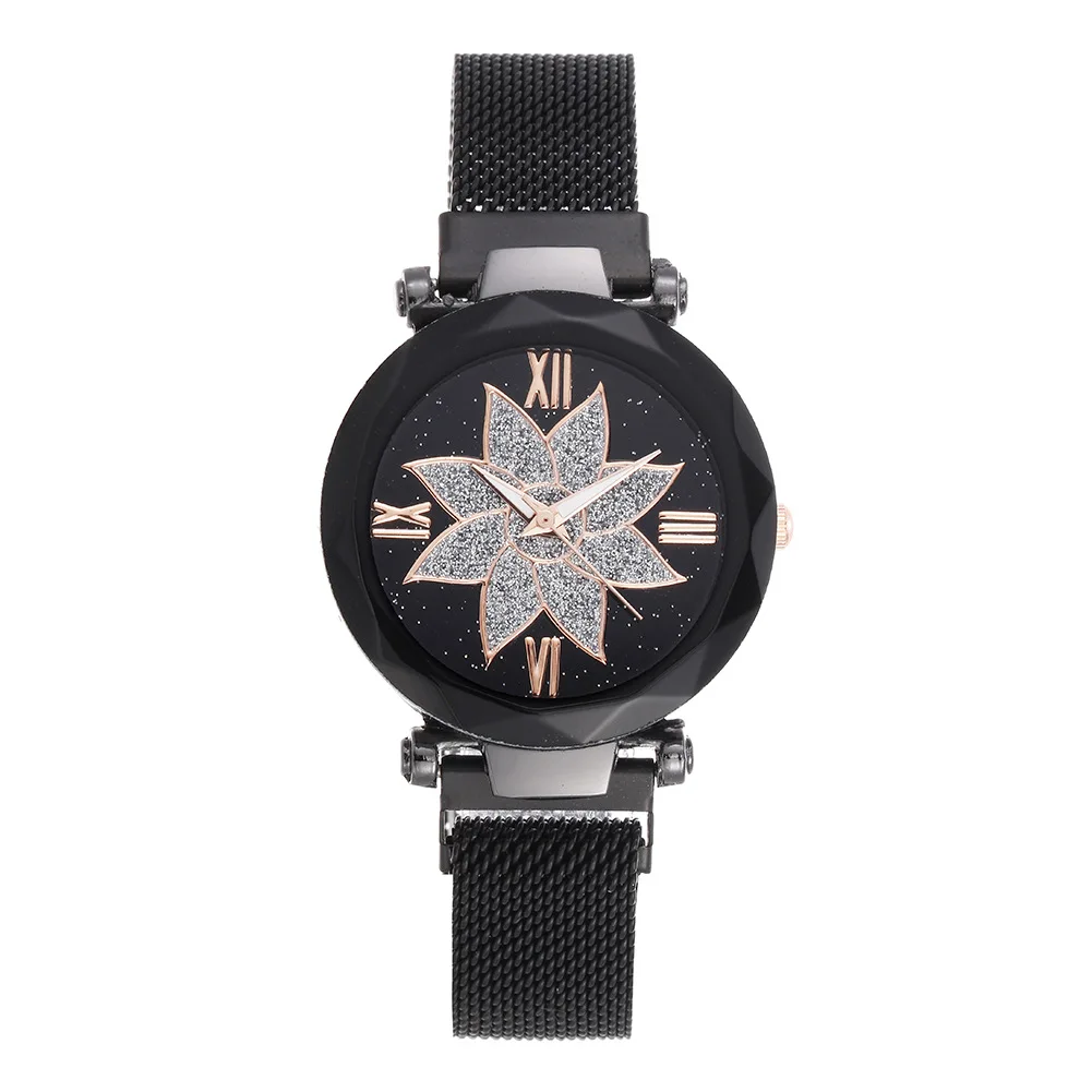 2019  New TW271 Luxury Sky Rome Dial Magnetic Watch For Women Casual Alloy Mesh Watches Party Accessory