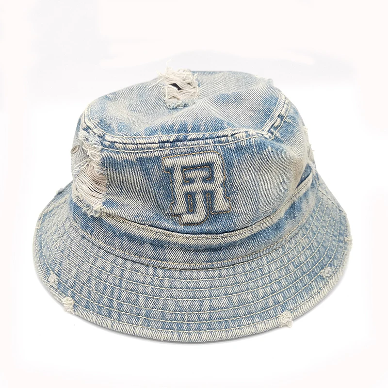 Vintage washes Denim bucket cap hip hop sun hats manufacturer Jeans hats