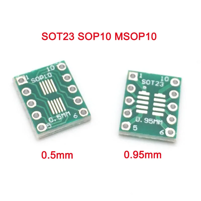 50PCS IC SOT23 SSOP10 MSOP10 UMAX to DIP 0.5/0.95mm Adapter PCB Converter 