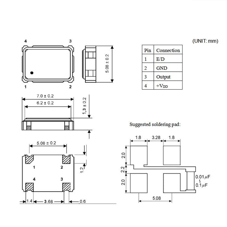 CHIPSUN SMD crystals resonators 25mhz smd crystal oscillator 5*7