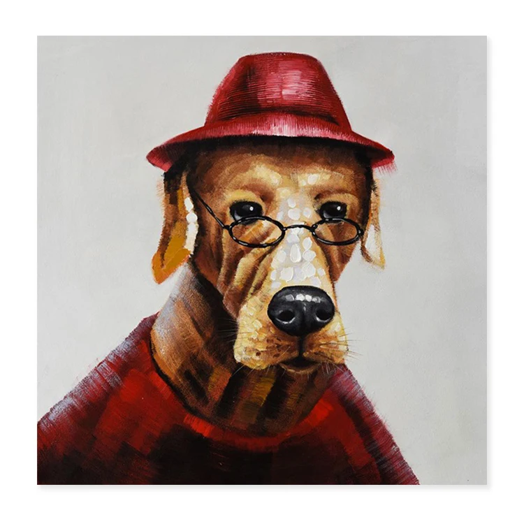 Ile güzel köpek cam sprey duvar sanatı resim tuval