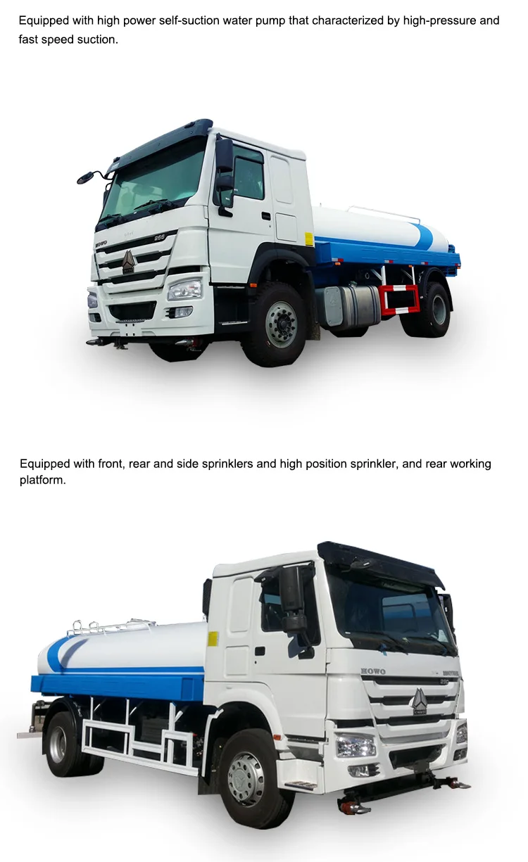 Howo 4x2 heavy water tank trucks factory price