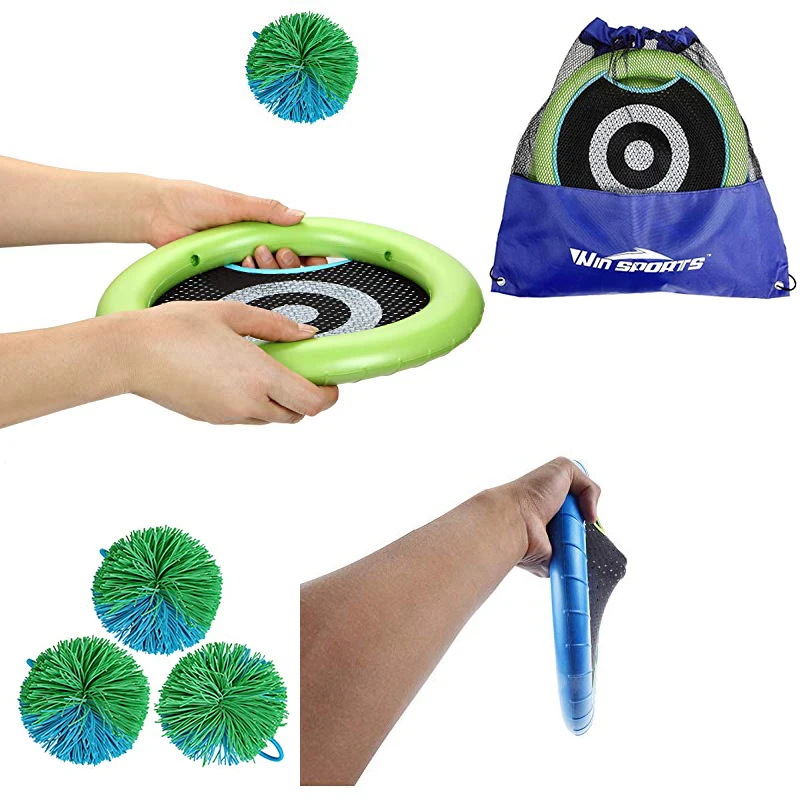 Outdoor Throwing Catching Trampoline Paddle Game Toy Play Set Flying