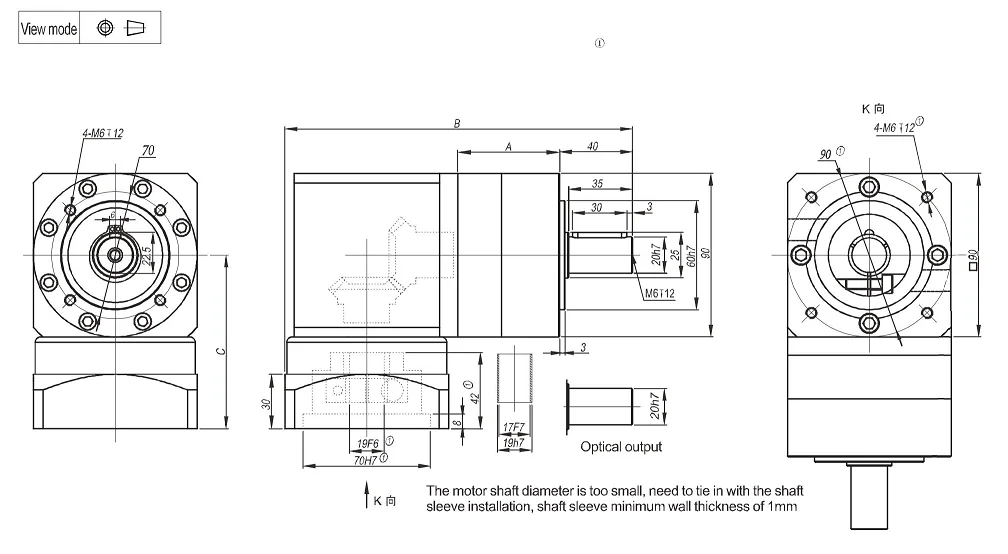 90 Degree Transmission Spur Planetary Gearbox Gear Speed Reducer For ...