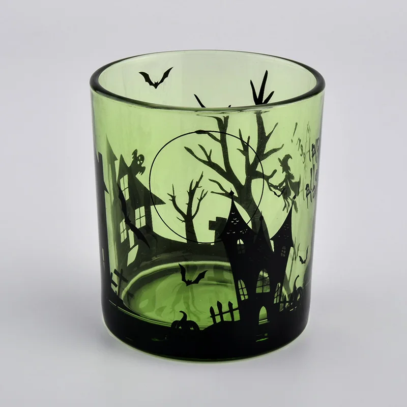 8oz colorful glass candle jars for Hallowmas
