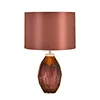 ETL foot switch stained purple glass crystal metal base fabric shade quran study cheap light set led bed side table lamp