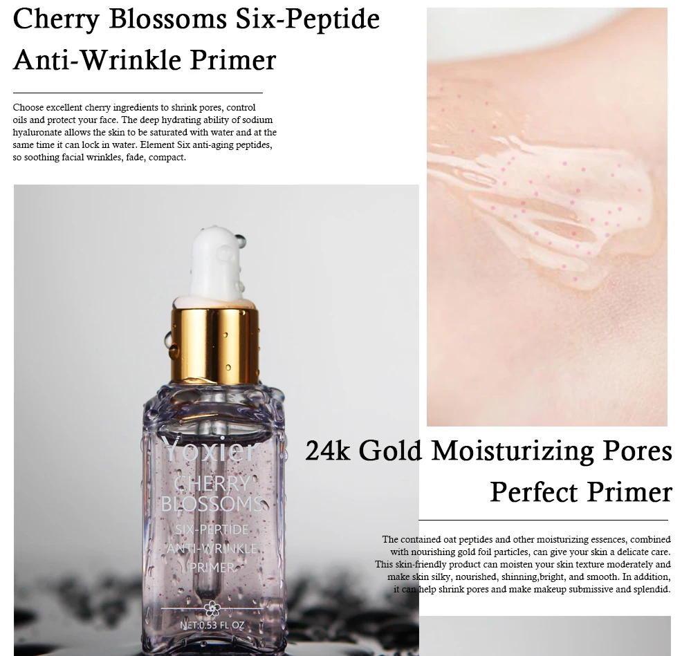 Yoxier 24k Gold And Cherry Blossoms Primer Serum Face Primer Private