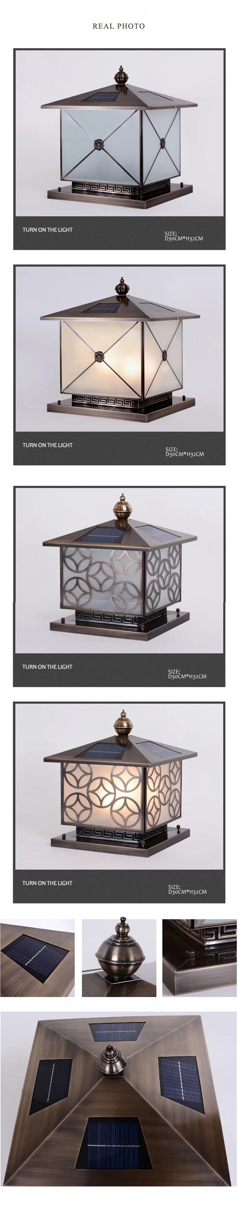 waterproof outdoor landscape lighting auto on off for yard garden driveway pathway modern led solar pillar light