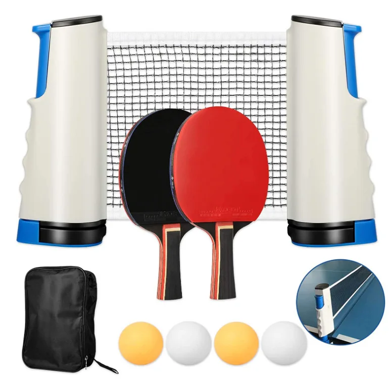 Family Table Tennis Racket Set With Paddles With Balls Portable Table ...