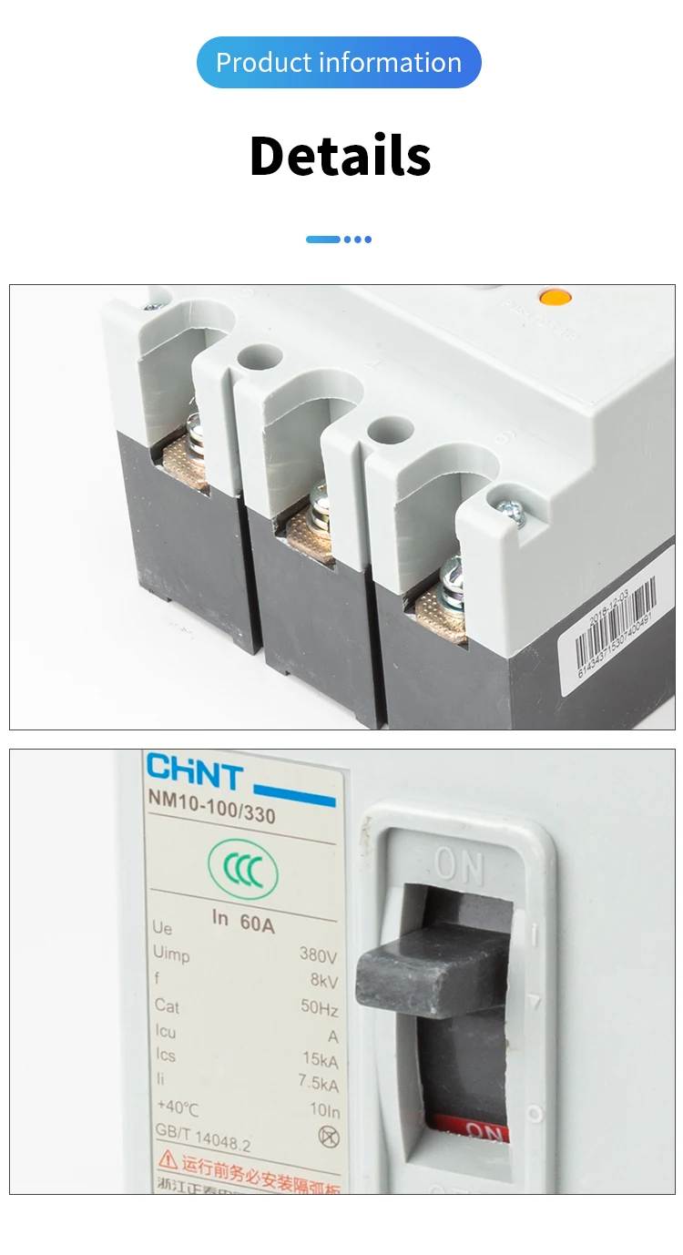 Chnt Nm10 Series 3 Pole Nm1 100amp Mccb Moulded Case Circuit Breaker
