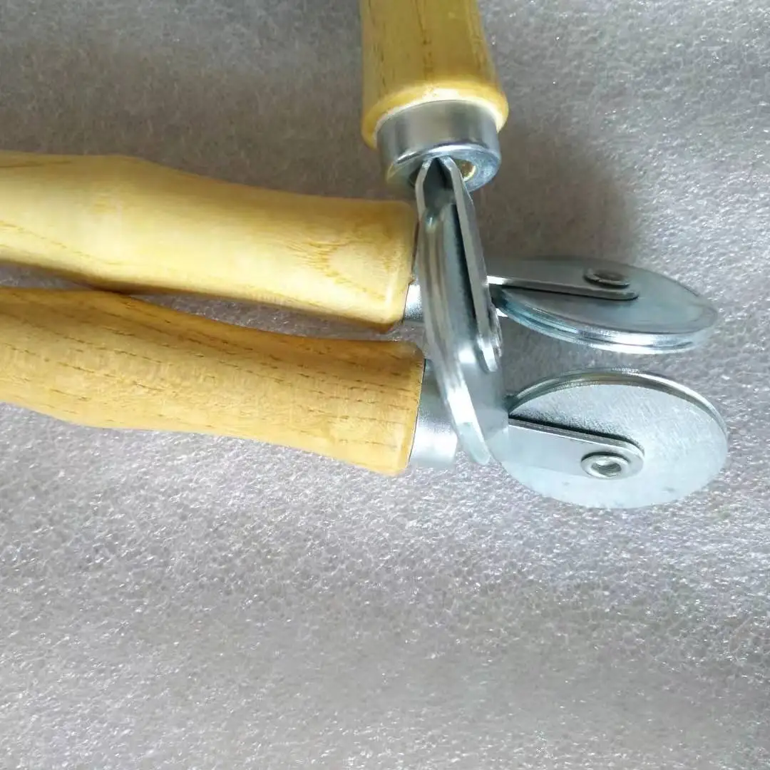 Wooden Handle Window Screen Installation Tool Metal Wheels Door Screen