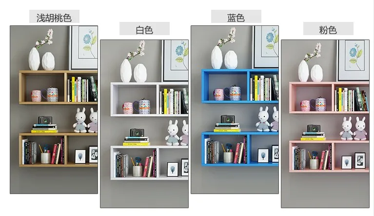 Wholesale Custom Wall Decor Living Room Furniture Metal &Amp; Wood Two Tiered Triangle Wall Shelf Decorations