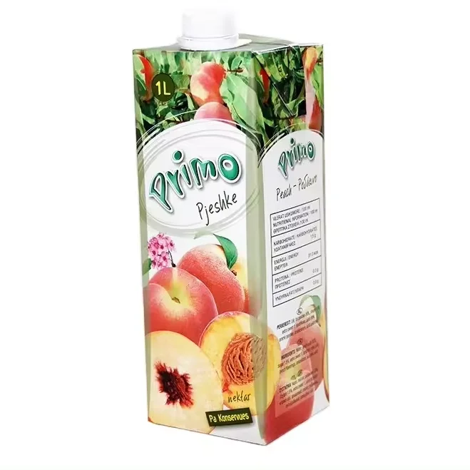 1 Liter Slim Pack Juice Milk Beverage Carton Box Aseptic Liquid Packaging Materials Paper Boxes