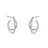 925 Sterling Silver Two Colors Plating Fancy Design Light Weight Rose Gold Earring