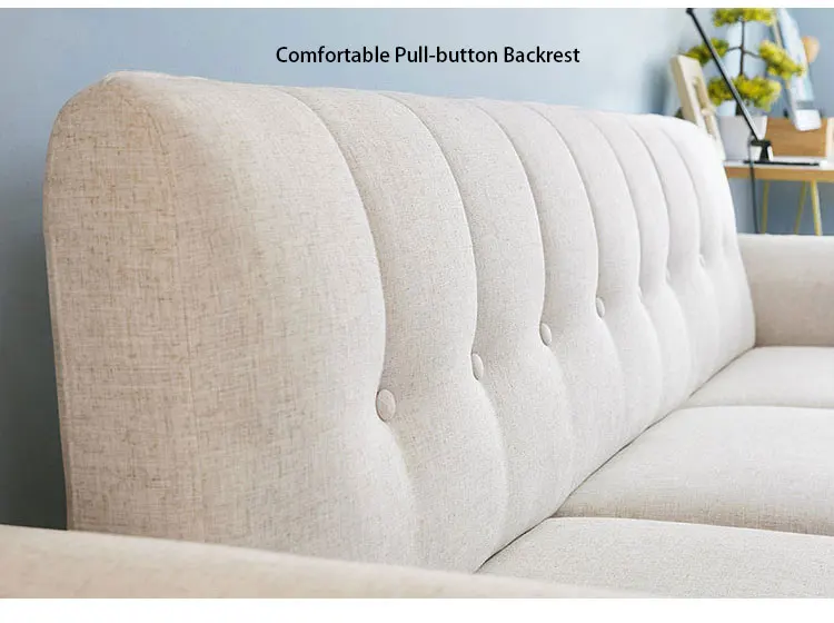 Nordic dual-use three seater fabric sofa for living room furniture