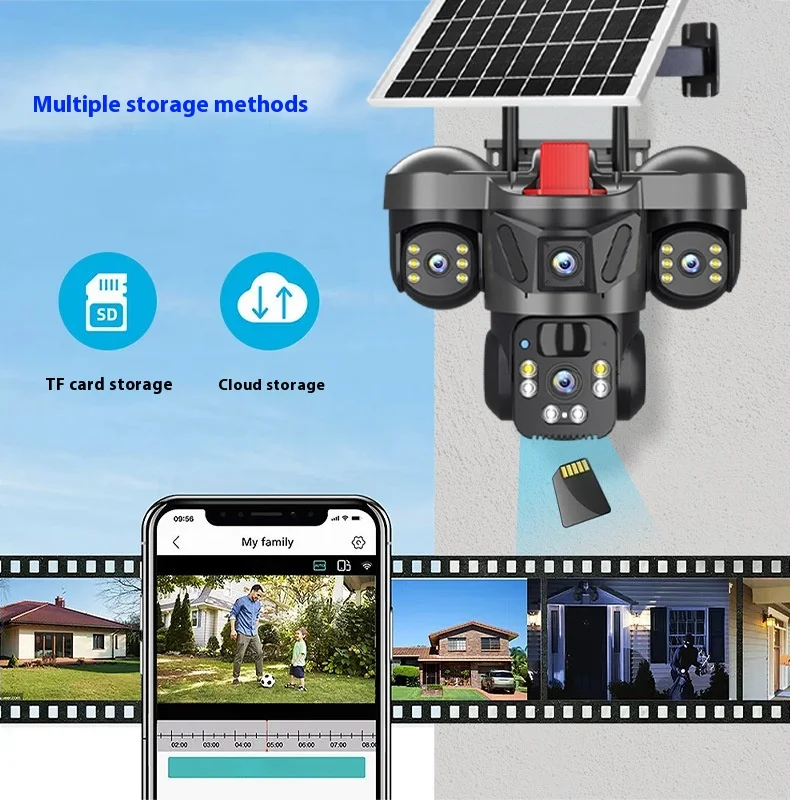 V380Pro App Solar High Capacity Long Standby Battery HD Full Color Smart IP Camera Outdoor 360 Human Body Sense PTZ Monitor OEM