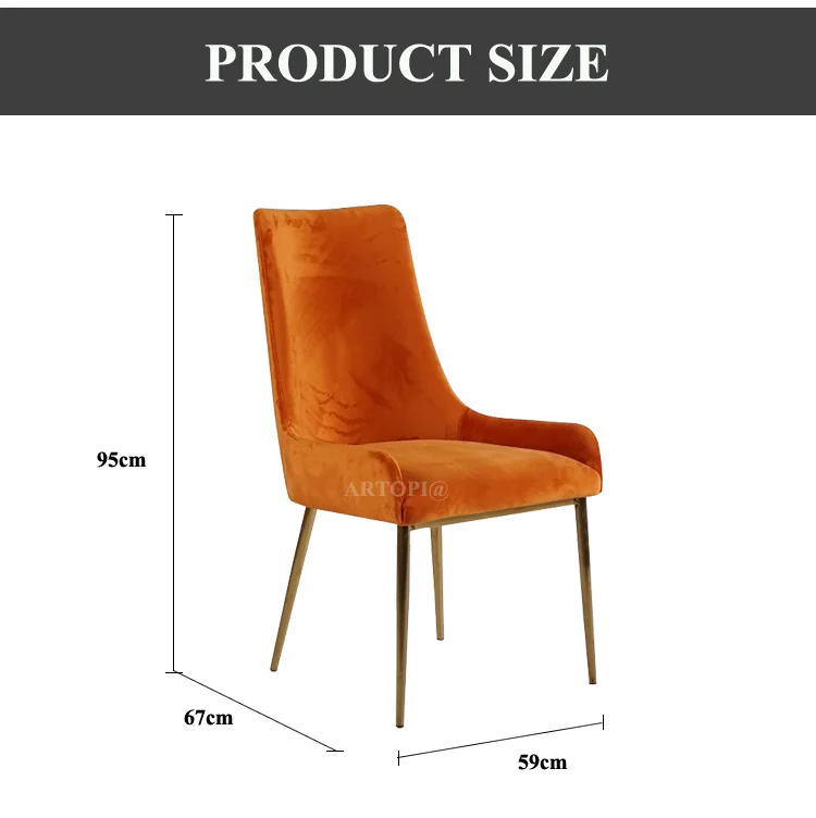 Modern Style Living Room Chair With Four Iron Legs Velvet Polyester