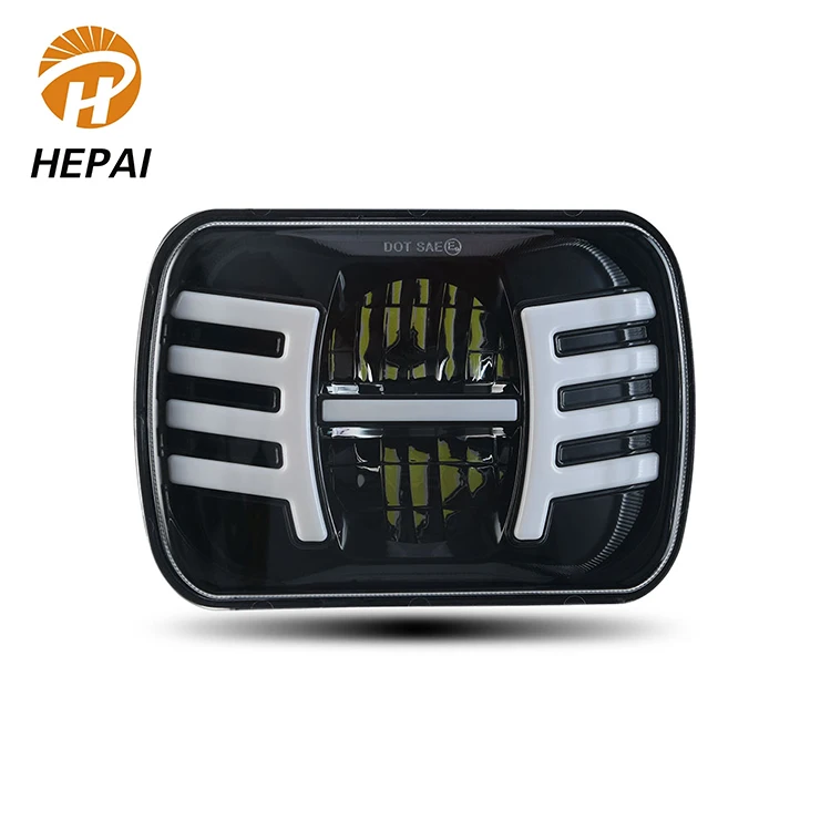 China supplier ip68 square waterproof auto work light offroad cars 12 v 24v 7 inch led headlight