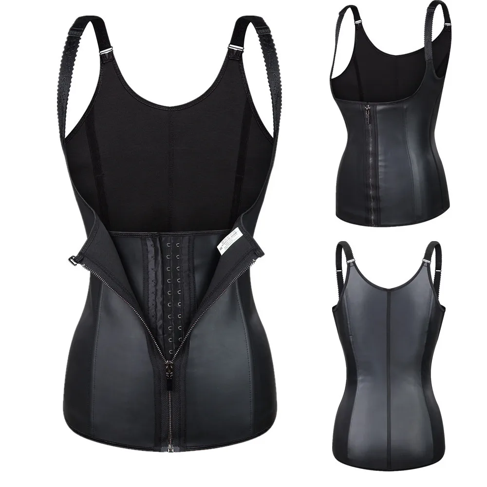 Nebility Women Waist Trainer Corset Zipper Vest Body Shaper