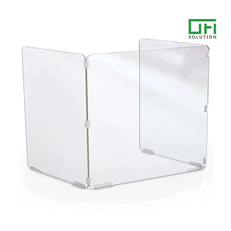 Foldable Student Table Partition Clear Plexiglass School Office Acrylic