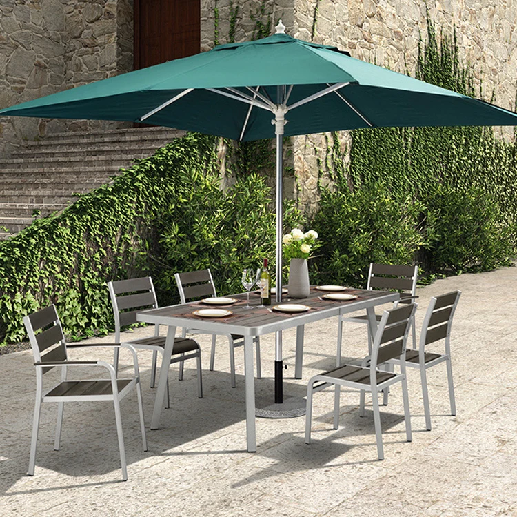 Aluminium Garden Dinning Table Chair Modern Outdoor Patio Set With Aluminium Garden Dinning Table Chair