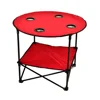 Wholesale Round Stainless Steel Metal General Use Portable Garden Camping Picnic BBQ Folding Table For Outdoor Fishing