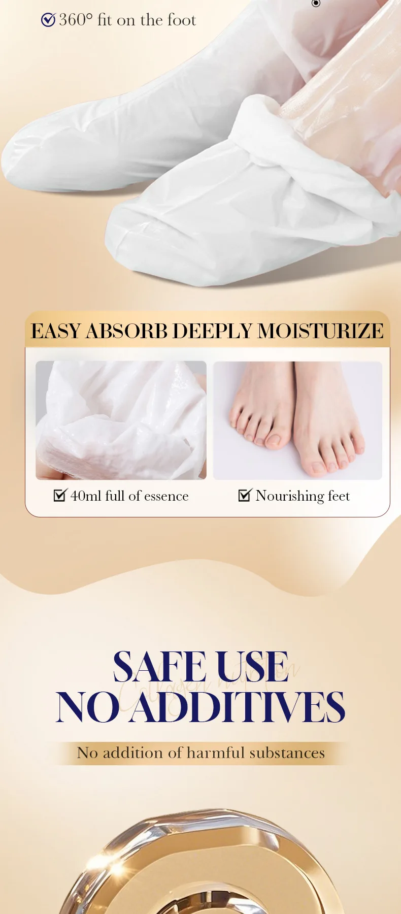 40ml Collagen Anti-Wrinkle Foot Mask Nourishing Pedicure Exfoliating Feet Peeling Masking Sheet Skin Care Moisturizing Foot Mask