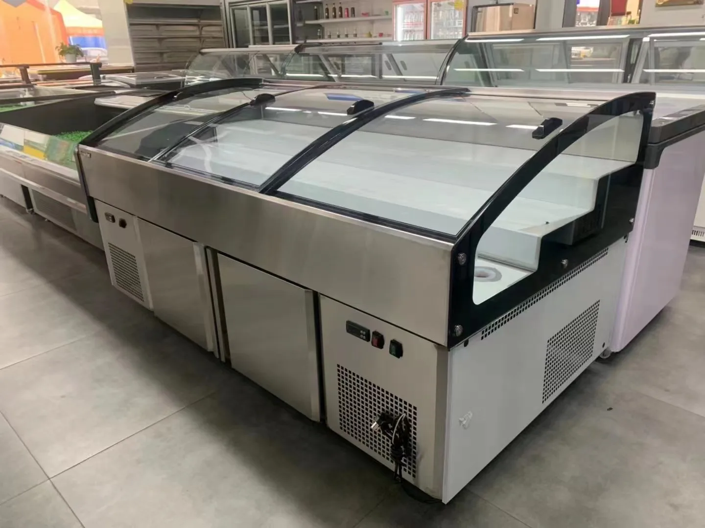 Chest Meat Display Freezer And Chiller Meat Cooler Display Meat Display ...