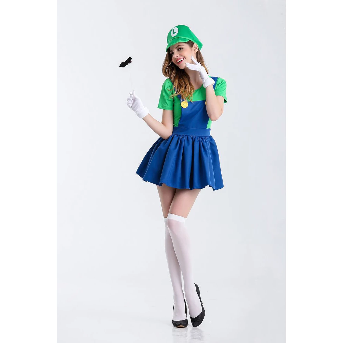 Women Super Mario Luigi Cosplay Costumes Set Adult Halloween Party ...