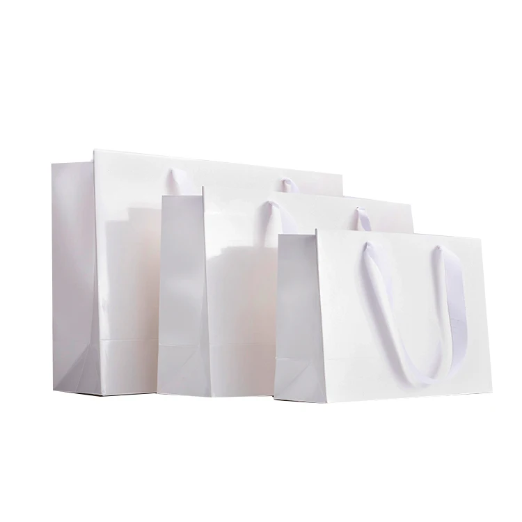 Wholesale 250 G White Card Paper Clothing Shopping Bag Packaging White