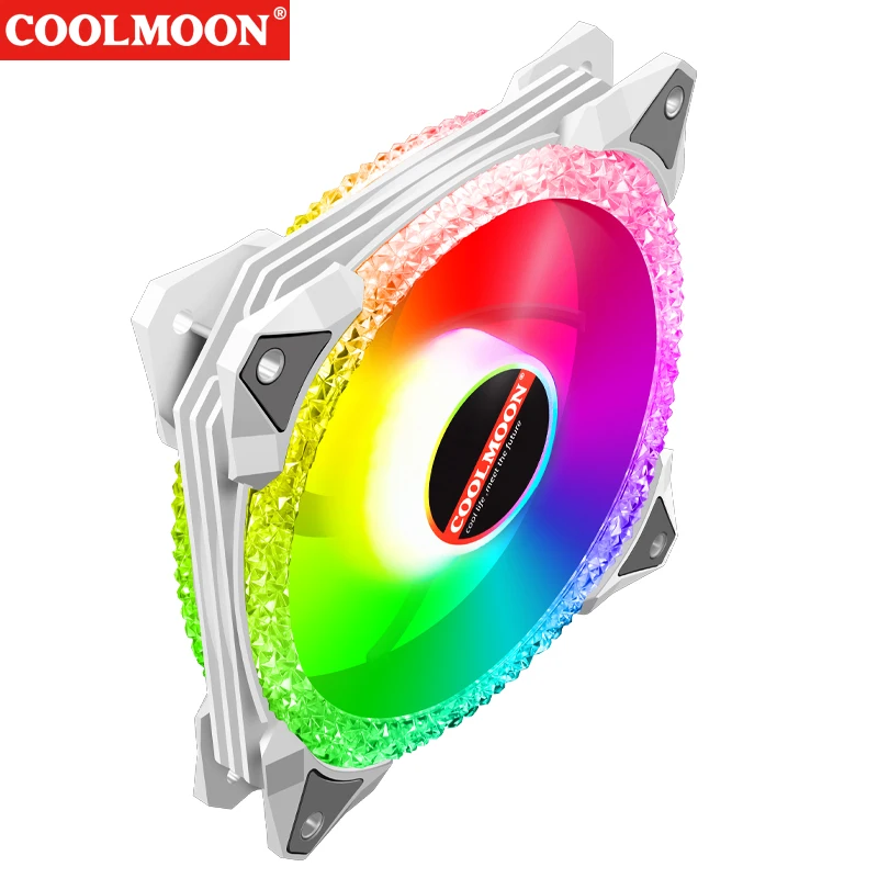 Coolmoon As2 Pwm Argb Fan 120mm Dual Diamond Ring Computer Case Cooling