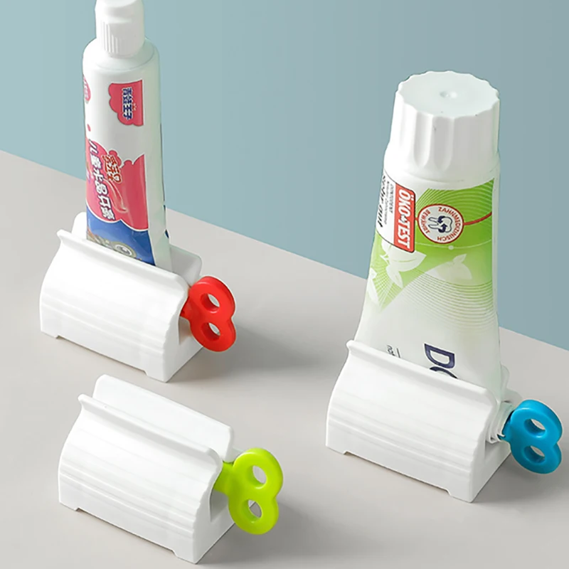 Rolling Tube Toothpaste Easy Squeezer Toothpaste Dispenser Holder Red Seat B0T3 