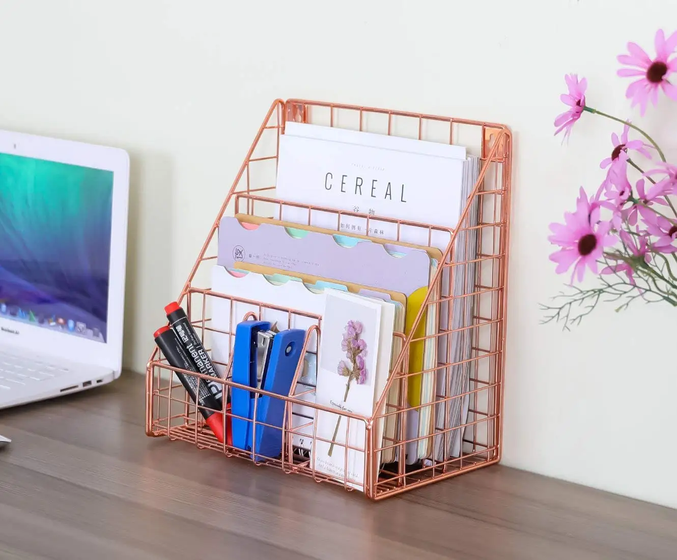 Metal Office Desk Magazine File Organizer Sorter Or Wall Hanging