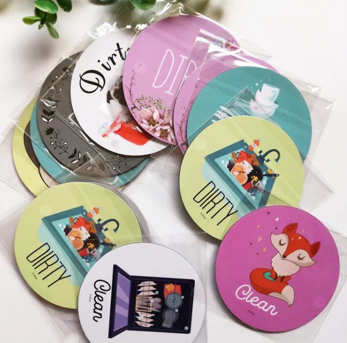 Cartoon Baby Yoda Cover Clean And Dirty Sign Refrigerator Doublesided