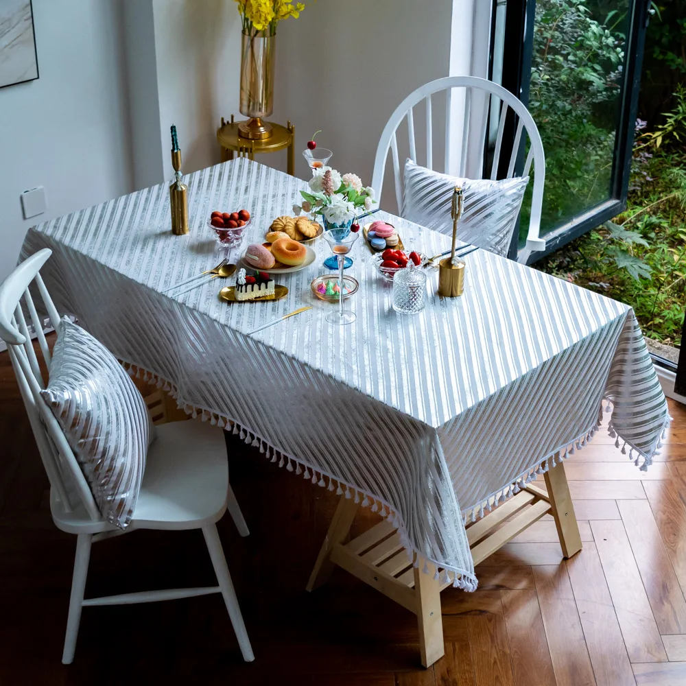 家居饰品装饰棉麻印刷桌子保护套方形圣诞桌布